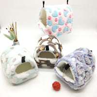 HKM-2838589 Cozy Cotton Nest for Small Pets - Multi-Sized Flannel Bedding in Purple, Pink, Coffee, Sky Blue