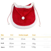 HKM-2838717 Christmas Pet Costume with Double-Sided Velvet Cloak, Hat, Scarf, and Hair Band - Warm and Stylish for Small to Large Pets