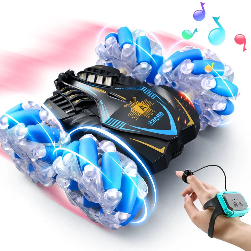 HKM-283923 Glow Wheel Gesture Sensing Stunt RC Drift Car - 2.4GHz Double-Sided Remote Control Toy for Indoor and Outdoor Fun
