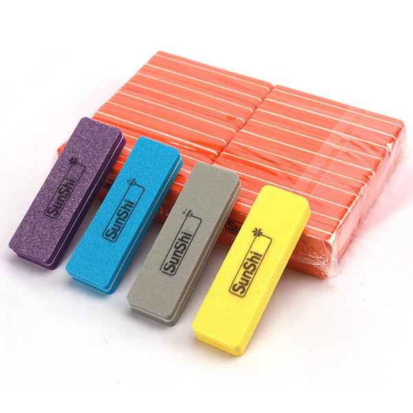 HKM-283987 Mini Sponge Nail File for Short Square Manicures - No Sand Shedding, Multiple Colors Available