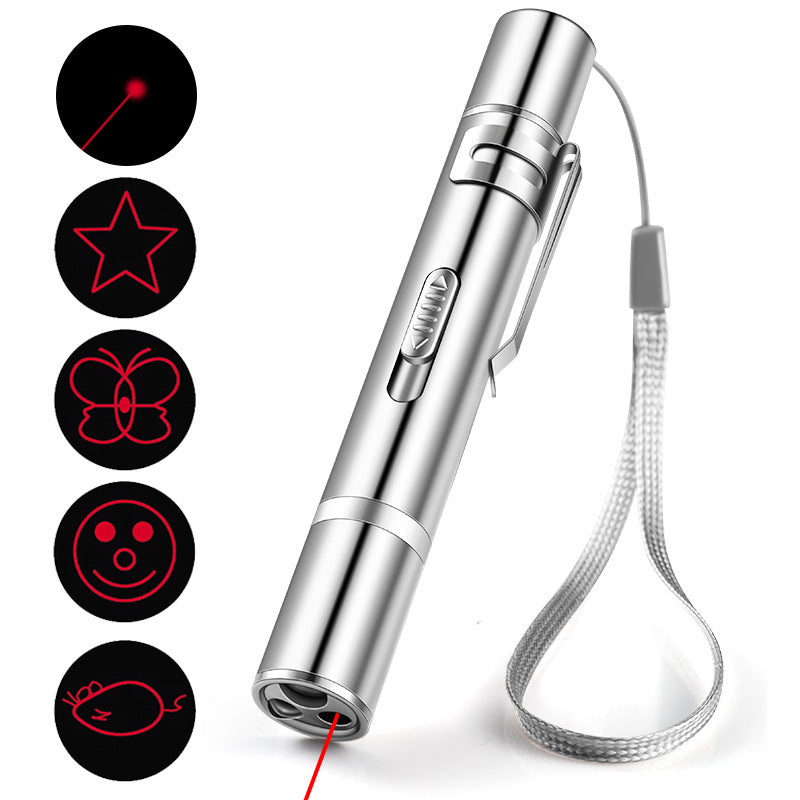 HKM-2841149 USB Rechargeable Cat Laser Teaser with 5 Patterns and Purple Light