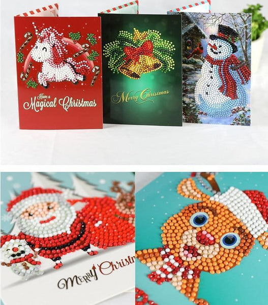HKM-284115 Creative Christmas Diamond Painting Greeting Card for Holiday Cheer