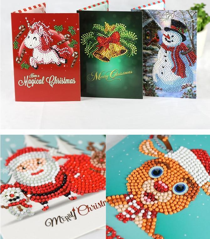HKM-284115 Creative Christmas Diamond Painting Greeting Card for Holiday Cheer