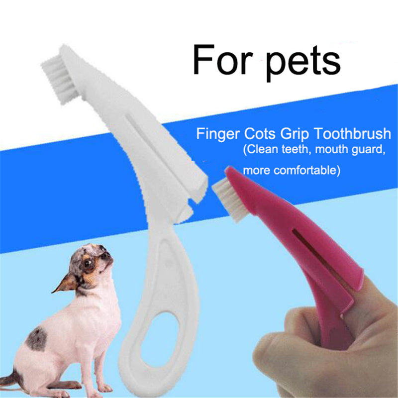 HKM-2841789 Pet Finger Toothbrush for Dogs and Cats - Silicone Bristles, Ergonomic Design, Lightweight Dental Care Tool