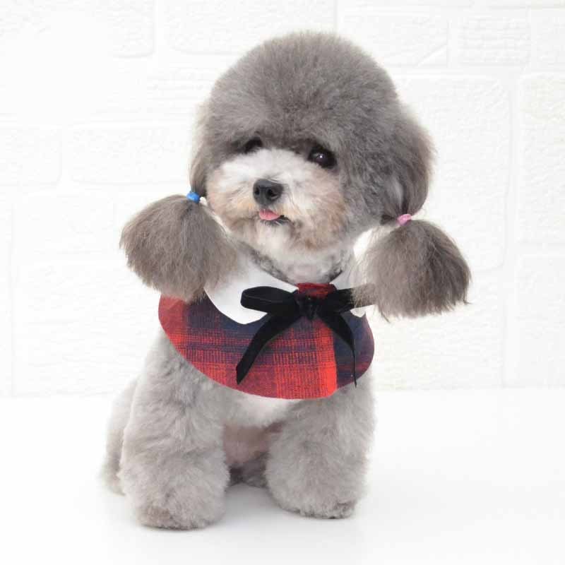 HKM-284179 Elegant Pet Shawl with Bow Tie - Available in Multiple Plaids and Sizes S, M, L