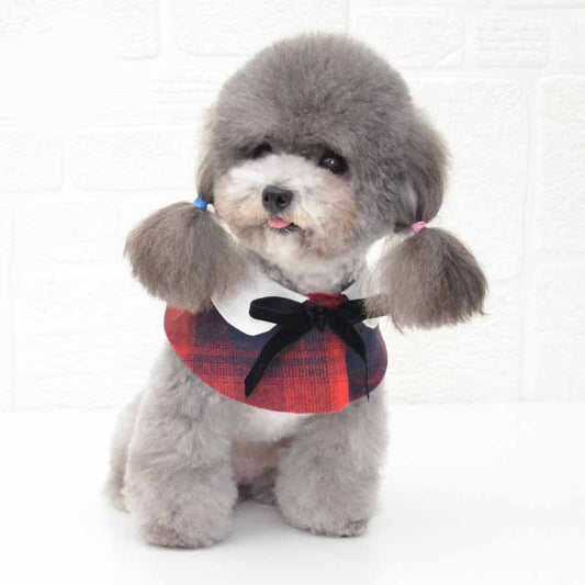 HKM-284179 Elegant Pet Shawl with Bow Tie - Available in Multiple Plaids and Sizes S, M, L