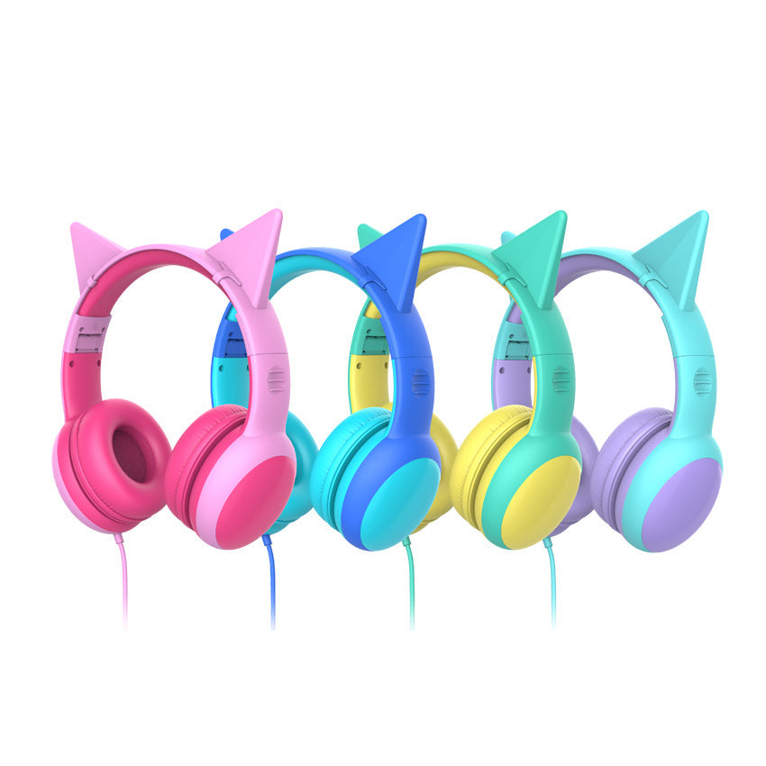 HKM-284243 Children's Wired On-Ear Headphones with In-Line Control - Dynamic Sound Quality