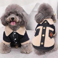 HKM-2842685 Thick and Warm Two-Legged Pet Clothing in Blue and Black