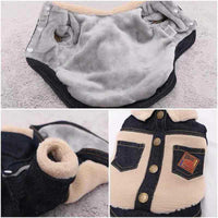 HKM-2842685 Thick and Warm Two-Legged Pet Clothing in Blue and Black
