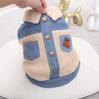 HKM-2842685 Thick and Warm Two-Legged Pet Clothing in Blue and Black