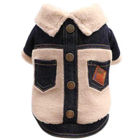 HKM-2842685 Thick and Warm Two-Legged Pet Clothing in Blue and Black