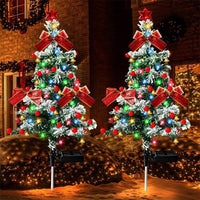 HKM-284307 Solar-Powered Stainless Steel Christmas Cedar Tree Lights for Lawn and Outdoor Decoration