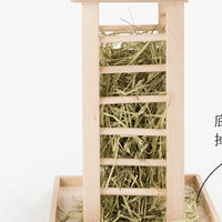 HKM-2843581 Multifunctional Wooden Square Grass Frame for Rabbits - Size 36.5x24.5x16.5cm