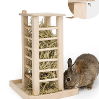 HKM-2843581 Multifunctional Wooden Square Grass Frame for Rabbits - Size 36.5x24.5x16.5cm