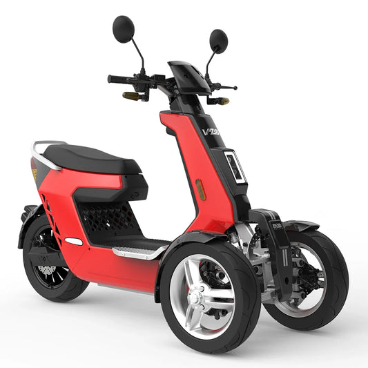 HKM-284371 2000W Electric Scooter Tricycle for Two Passengers, Front and Rear Disc Brakes, Up to 90km Range
