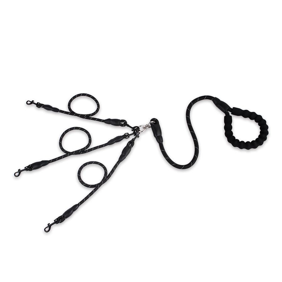 HKM-284371 Durable Nylon Traction Leash for Dogs - One Leash for Three Attachments, Available in Black and Red