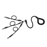 HKM-284371 Durable Nylon Traction Leash for Dogs - One Leash for Three Attachments, Available in Black and Red