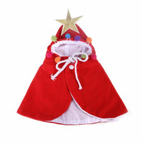 HKM-2844477 Funny Cat Christmas Cloak in Green and Red, Polar Fleece, Sizes S, M, L