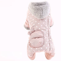 HKM-2844733 Cozy Polka Dot Four-Legged Dog Padded Coat for Autumn and Winter