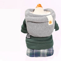 HKM-2844733 Cozy Polka Dot Four-Legged Dog Padded Coat for Autumn and Winter