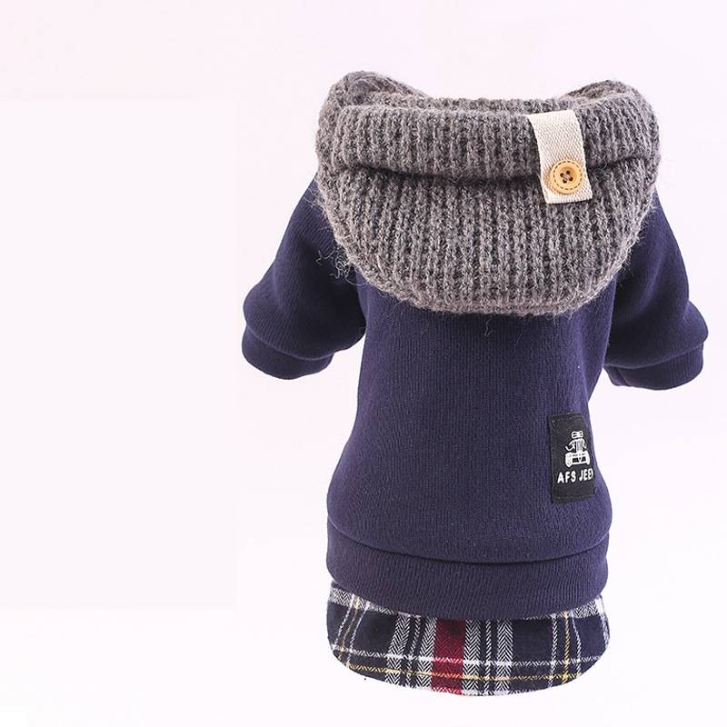 HKM-2844733 Cozy Polka Dot Four-Legged Dog Padded Coat for Autumn and Winter