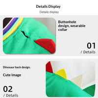 HKM-2844861 Comfortable Dinosaur Vest for Dogs - Cute Four-Legged Outdoor Pet Clothes in Green and Blue