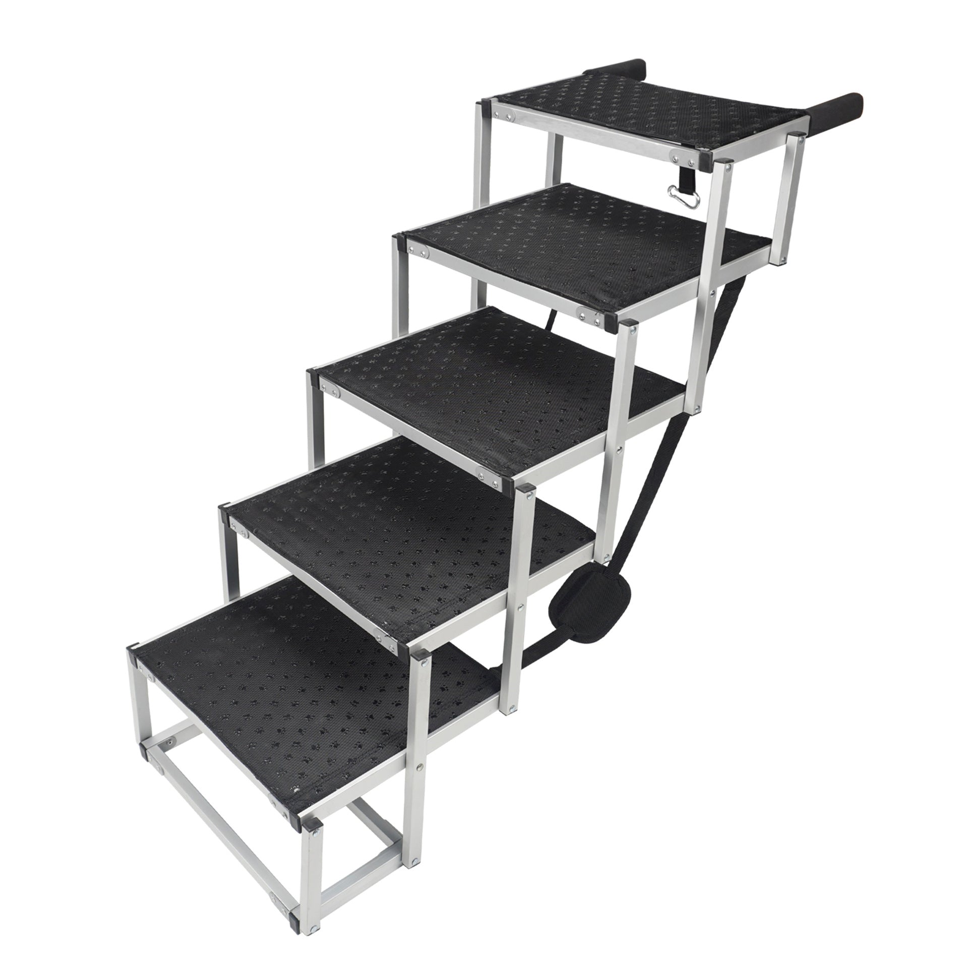 HKM-2846909 Portable 6-Step Aluminum Dog Ladder with Oxford Cloth and Pearl Cotton Padding