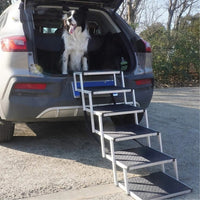 HKM-2846909 Portable 6-Step Aluminum Dog Ladder with Oxford Cloth and Pearl Cotton Padding