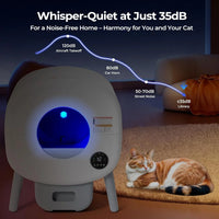 HKM-284947 Automatic Self-Cleaning Cat Litter Box with Smart Odor Control and Low Noise Design, Durable Plastic, 76L Capacity