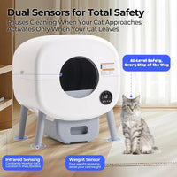 HKM-284947 Automatic Self-Cleaning Cat Litter Box with Smart Odor Control and Low Noise Design, Durable Plastic, 76L Capacity