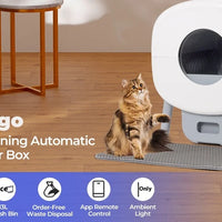 HKM-284947 Automatic Self-Cleaning Cat Litter Box with Smart Odor Control and Low Noise Design, Durable Plastic, 76L Capacity