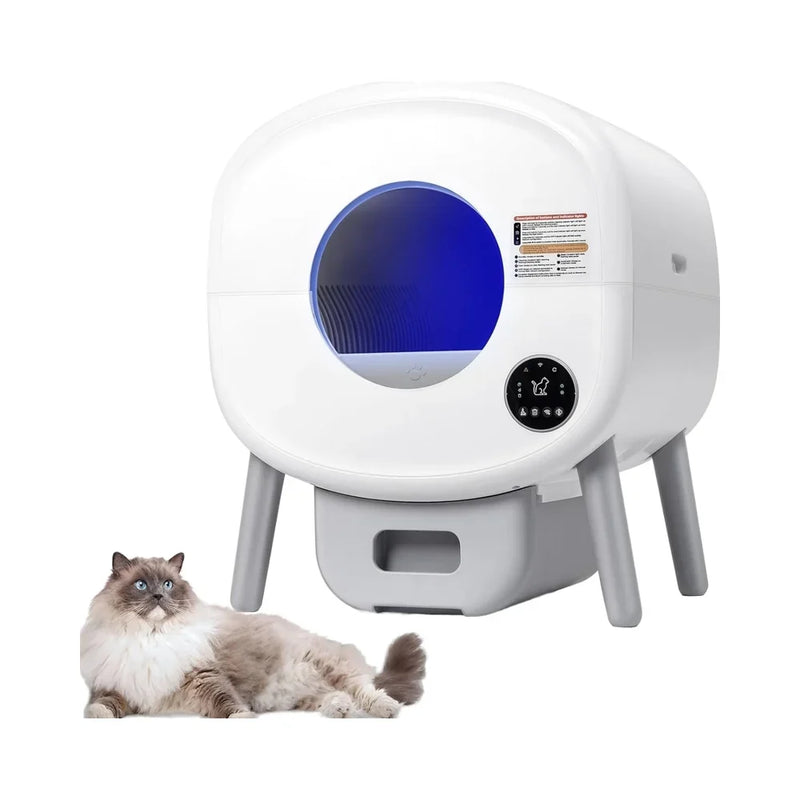 HKM-284947 Automatic Self-Cleaning Cat Litter Box with Smart Odor Control and Low Noise Design, Durable Plastic, 76L Capacity