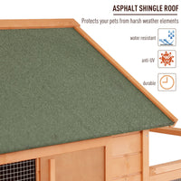 HKM-2849725 Large Wooden Chicken Coop with Nesting Box and Run, 136.5" Deluxe Hen House for Backyard Poultry