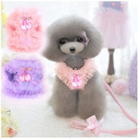 HKM-285011 Cute Lace Chest Back Dog Leash in Breathable Mesh – Pink & Purple, Multiple Sizes Available