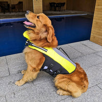 HKM-2850237 Fluorescent Yellow Reflective Pet Life Jacket with Air Cushions for Enhanced Buoyancy and Safety