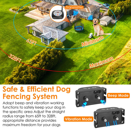 HKM-2851517 Electric Wireless Dog Fence System with GPS Location Monitor and Rechargeable Collar for Small to Large Dogs