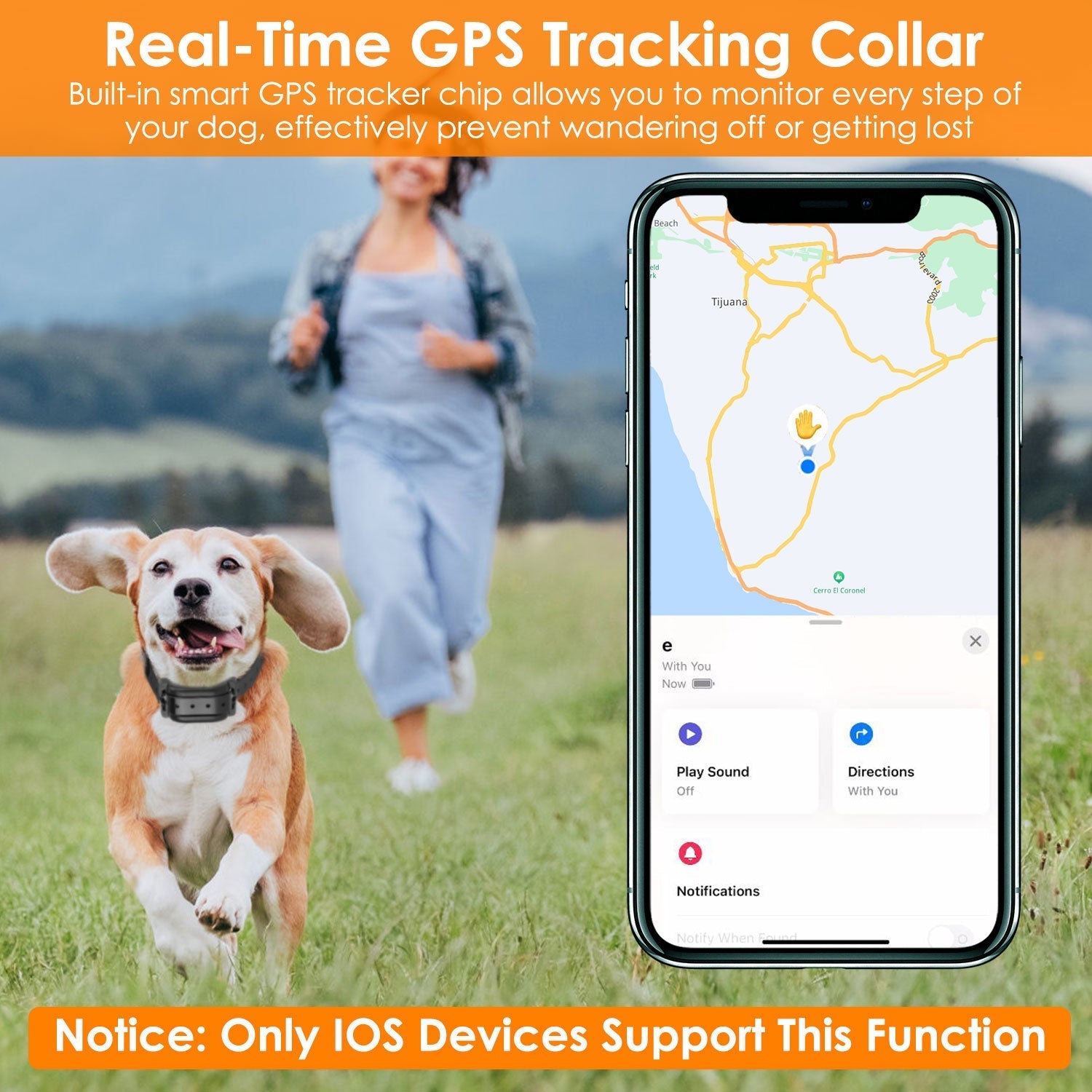 HKM-2851517 Electric Wireless Dog Fence System with GPS Location Monitor and Rechargeable Collar for Small to Large Dogs