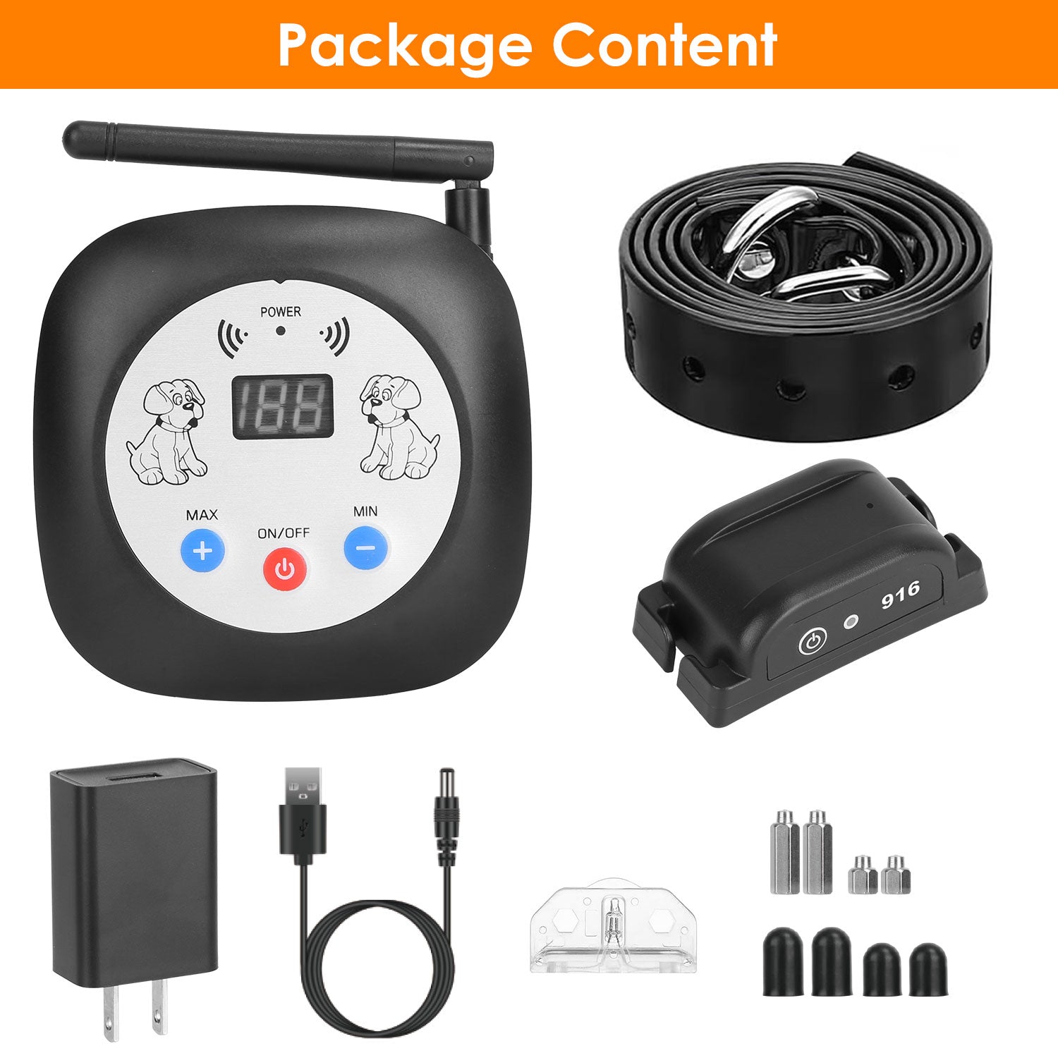 HKM-2851517 Electric Wireless Dog Fence System with GPS Location Monitor and Rechargeable Collar for Small to Large Dogs