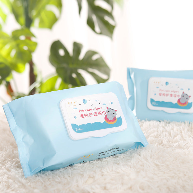 HKM-2851645 Pet Ear Cleaning Wipes for Dogs and Cats - Tear Stain Remover, Thickened Pearl Spunlace Cloth, 24 Bags/Carton