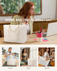 HKM-285203 Lightweight Travel Tote Bag with Yoga Mat Strap for Office, Work, and Gym Use
