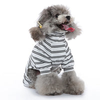 HKM-2852669 Striped Thin Pajamas for Dogs - Casual Summer Pet Clothing in Multiple Sizes