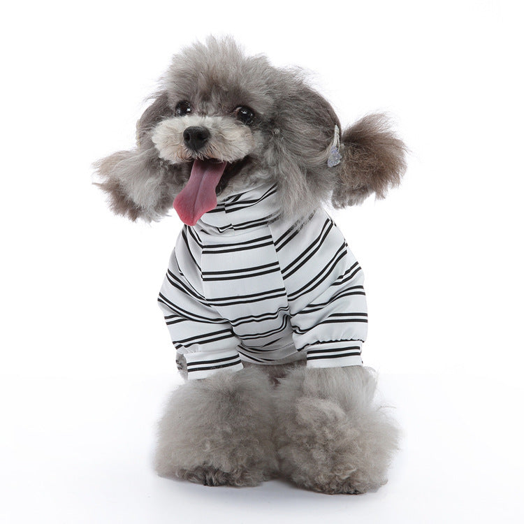 HKM-2852669 Striped Thin Pajamas for Dogs - Casual Summer Pet Clothing in Multiple Sizes