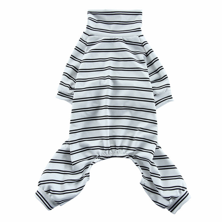 HKM-2852669 Striped Thin Pajamas for Dogs - Casual Summer Pet Clothing in Multiple Sizes