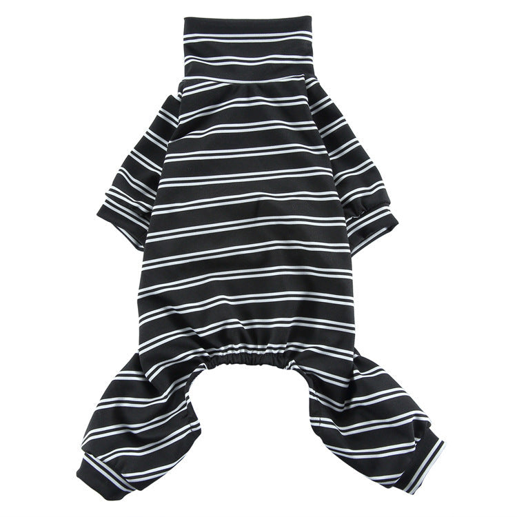 HKM-2852669 Striped Thin Pajamas for Dogs - Casual Summer Pet Clothing in Multiple Sizes