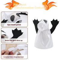 HKM-2853437 Ghost Costume for Dogs and Cats - White Polyester Pet Clothing for Halloween Parties