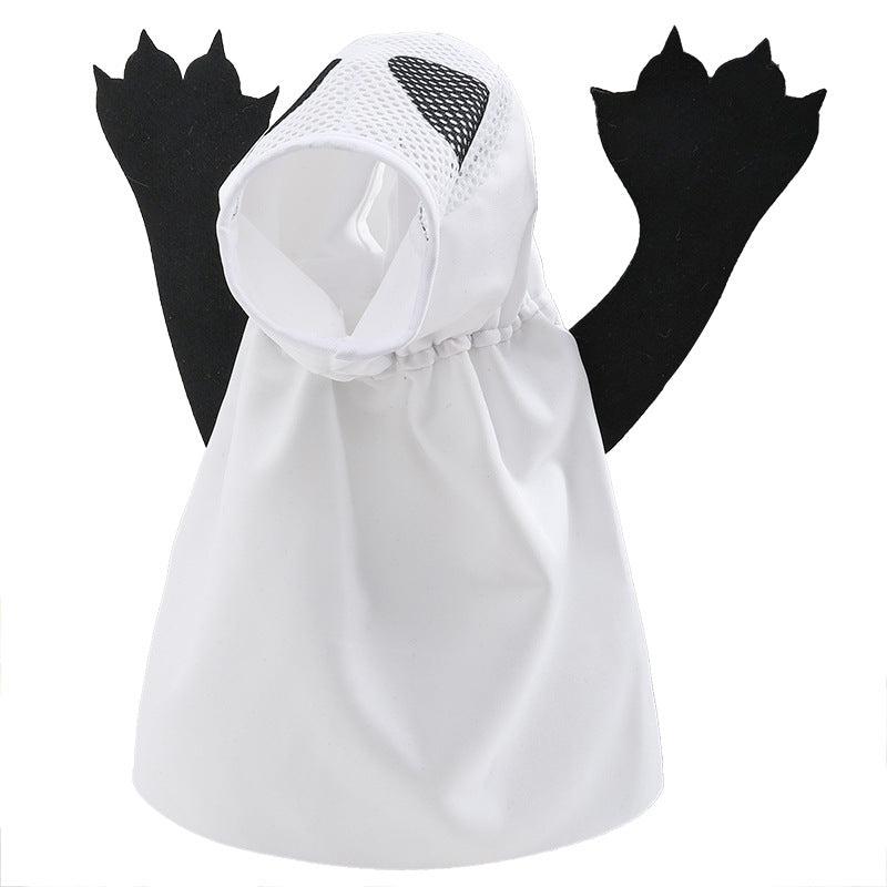 HKM-2853437 Ghost Costume for Dogs and Cats - White Polyester Pet Clothing for Halloween Parties