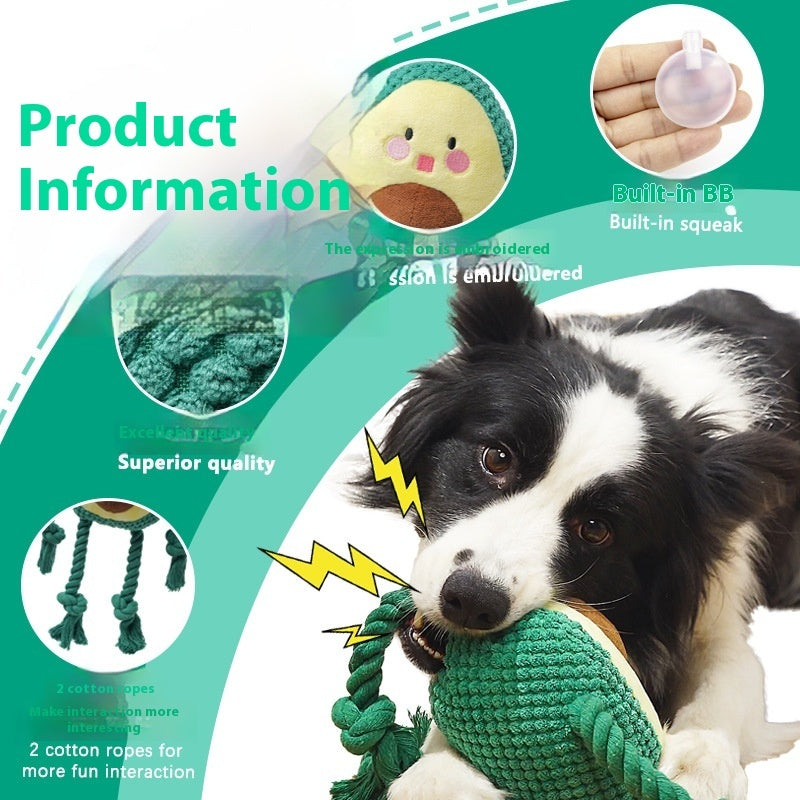 HKM-2854461 Plush Big Dog Interactive Toy with Sound and Bite-resistant Features - Green, 14cm