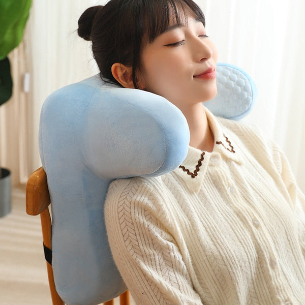 HKM-285459 Multi-functional Afternoon Nap Pillow for Stomach Sleepers and Car Seats, 40x35cm, Soft PP Cotton