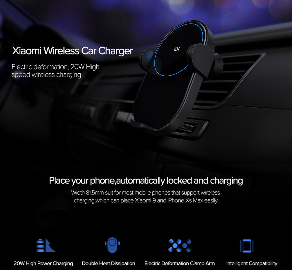 HKM-285523 20W Wireless Car Charger with USB-C Input for Efficient Power Delivery