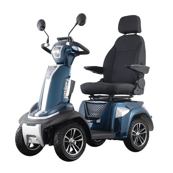 HKM-0285523 Foldable Mobility Scooter 300W Motor 24V 20Ah Battery 15 mi Range 5 mph Speed, Bluetooth, Folding Design